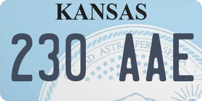 KS license plate 230AAE