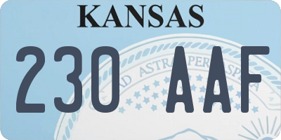KS license plate 230AAF