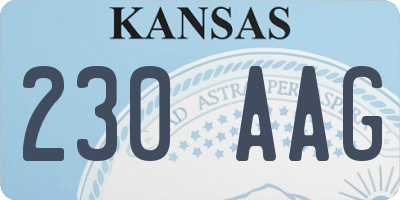 KS license plate 230AAG