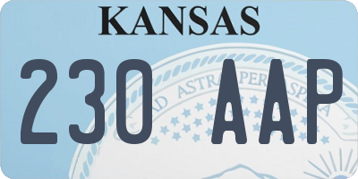 KS license plate 230AAP