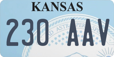 KS license plate 230AAV