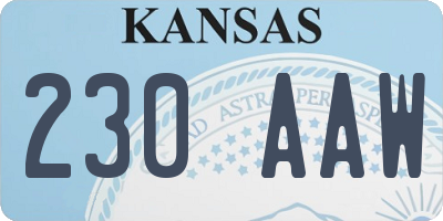 KS license plate 230AAW