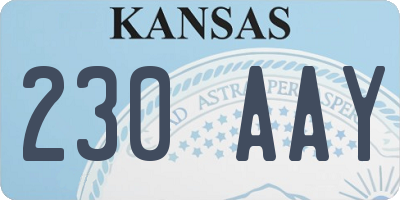 KS license plate 230AAY