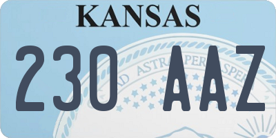 KS license plate 230AAZ
