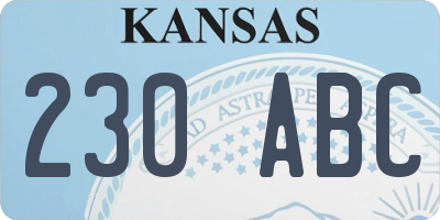 KS license plate 230ABC