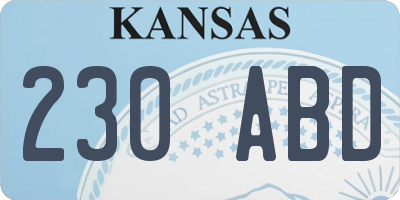 KS license plate 230ABD