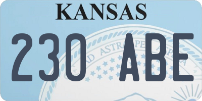 KS license plate 230ABE