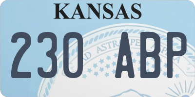 KS license plate 230ABP