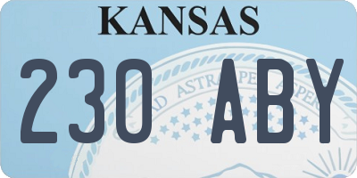 KS license plate 230ABY