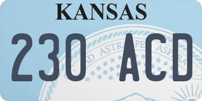 KS license plate 230ACD