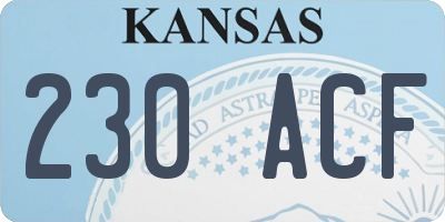 KS license plate 230ACF