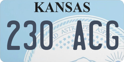KS license plate 230ACG
