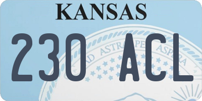 KS license plate 230ACL