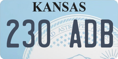 KS license plate 230ADB