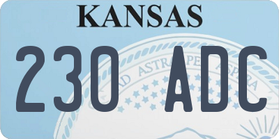 KS license plate 230ADC