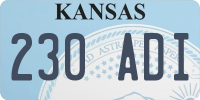 KS license plate 230ADI