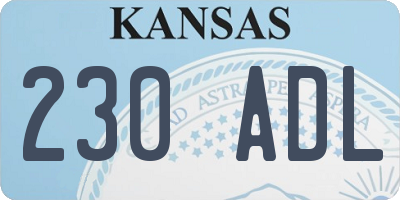 KS license plate 230ADL