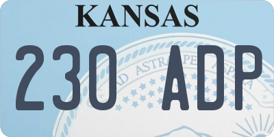 KS license plate 230ADP