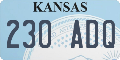 KS license plate 230ADQ
