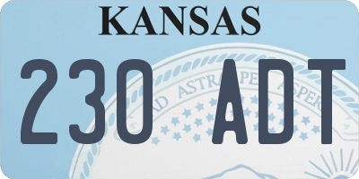 KS license plate 230ADT