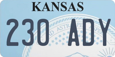 KS license plate 230ADY