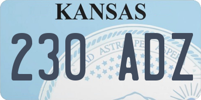 KS license plate 230ADZ