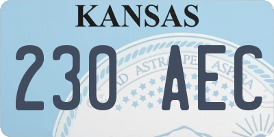 KS license plate 230AEC