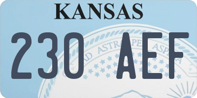 KS license plate 230AEF