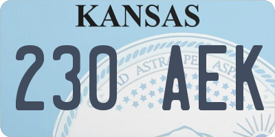 KS license plate 230AEK