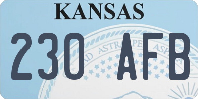 KS license plate 230AFB