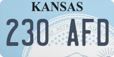 KS license plate 230AFD