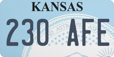 KS license plate 230AFE
