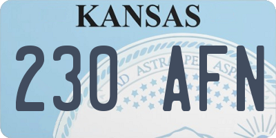 KS license plate 230AFN