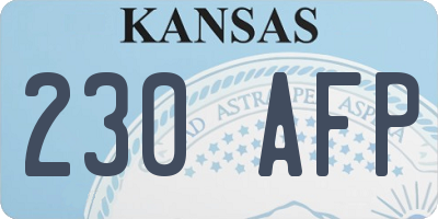 KS license plate 230AFP