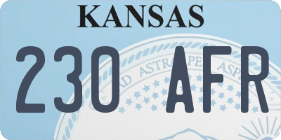 KS license plate 230AFR