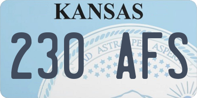 KS license plate 230AFS