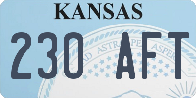 KS license plate 230AFT