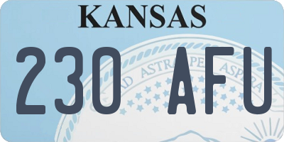 KS license plate 230AFU