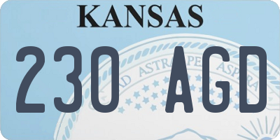 KS license plate 230AGD