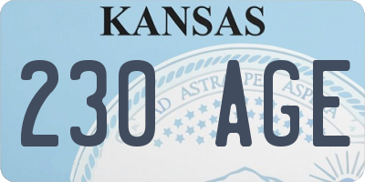 KS license plate 230AGE