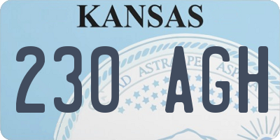 KS license plate 230AGH