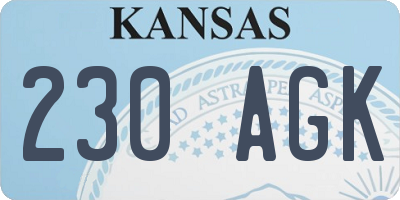 KS license plate 230AGK