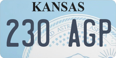 KS license plate 230AGP