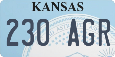 KS license plate 230AGR