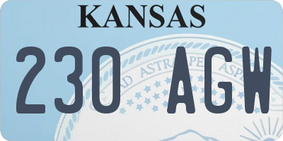 KS license plate 230AGW