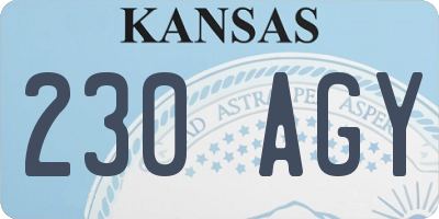 KS license plate 230AGY