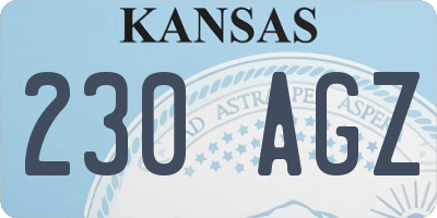 KS license plate 230AGZ