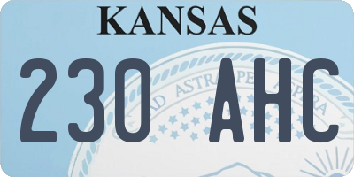 KS license plate 230AHC