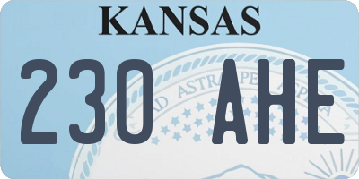 KS license plate 230AHE