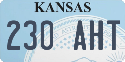 KS license plate 230AHT